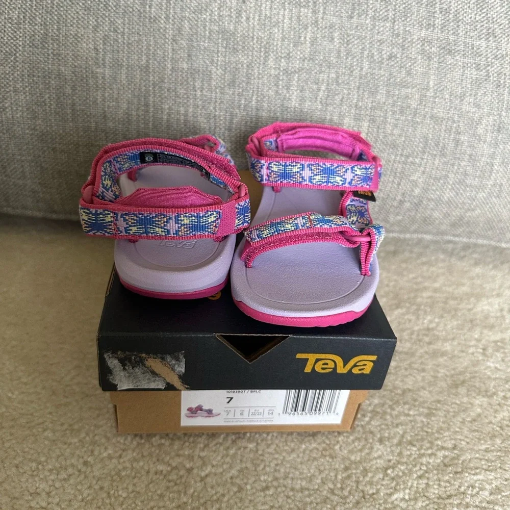 Teva Toddler Pink and Lavender Patterned Strap Sandals - Picture 1 of 3